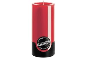 Bougies La Francaise - Pillar Candle - Made in Tunisia, Red Color, +/- 75-Hour Burn Time - 2.76 x ‎5.9 inches