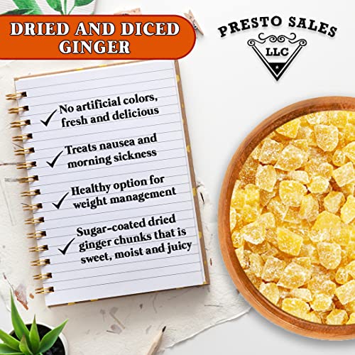 Presto Sales Crystallized Ginger Pieces 48 oz Unsulphured Dried