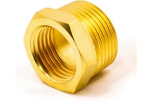 Ousun 3/4" Male NPT to 1/2" Female NPT Solid Brass Reducer Hex Bushing, Reducing Cast Pipe Adapter Fitting, Brass Pipe Hose Tube Fitting Hex Head Bushing Adapter Convert