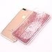 iPhone 7 Plus Case, Toposend Liquid Case Fashion Creative Design Flowing Liquid Floating Luxury Bling Glitter Beads Sparkle with Carved Rhinestone Diamond TPU Bumper for iPhone 7 Plus (Rose Gold)