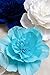 KEY SPRING Paper Flower Decorations (Navy Blue, Light Blue, White, Set of 7), Large Paper Flowers for Wedding, Nursery Wall Decoration, Baby Shower, Bridal Shower
