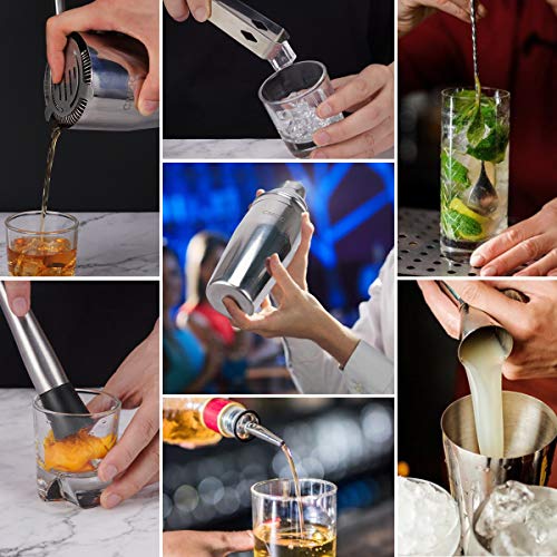 Cocktail-Shaker Bar-Werkzeug-Set, Edelstahl-Barkeeper-Set, Cocktail-Mixer mit Martini-Cobbler-Shaker, Boston-Shaker… – Bild 5