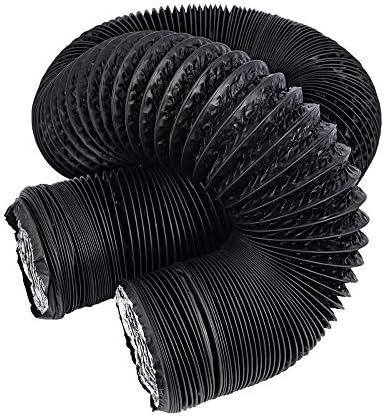 Wnuanjun, 5m/10m Exhaust Pipe Aluminium Flexible Fan Ducting Ventilation Duct Vent Hose for Domestic Ventilation (4''~8'', Black) (Color : 5m)