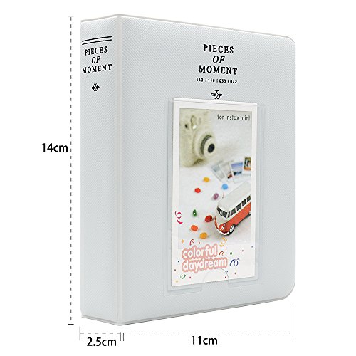 Ablus 2x3 inch Photo Paper Film Album Set for Fujifilm Instax Mini Camera/HP Sprocket Photo Printer/Polaroid Snap, Z2300, SocialMatic Instant Cameras&Zip Instant Printer (64 Pockets, Smokey White) - Thumbnail 2