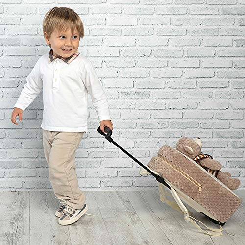 PERLETTI Plüschtier Teddybär Kindergepäck Rucksack für Kinder - Kinderrucksack Abnehmbaren Rädern und Kuscheltier Bär… – Bild 7