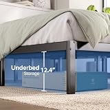 Zinus Elias Double Bed Frame with Storage 135 x 190 cm Black view 2