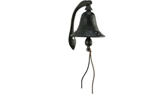 Colonial Tin Works Cast Iron Logan Dinner Bell with Bracket Dinner Bell - Feel The Vibe of Traditional Family Meals and Gatherings. Made of Heavy Cast Iron - Measures 4" W X 5½"D X 6" T (1)