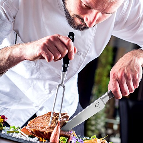 Everyday Kitchen Gadgets-Steak Knife Set- Stainless Steel-Straight Edge-Pakkawood Handle - Thumbnail 4