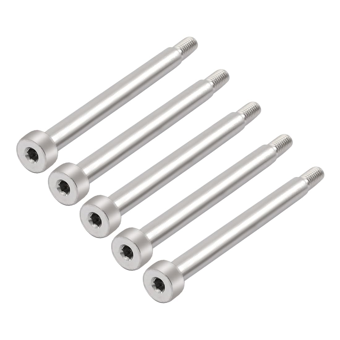 Sourcingmap 5pcs 304 Stainless Steel Hex Socket Shoulder Bolt 6mm Shoulder Dia 60mm Shoulder Length M5 Thread