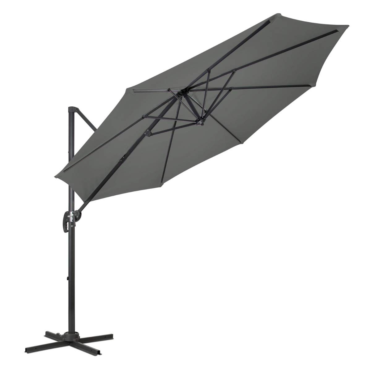 Christow 3m Round Cantilever Parasol, Hanging Banana Umbrella, Outdoor