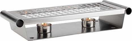 APS Speisenwärmer, 2-flammig ca. 34 x 13 cm, Höhe 6 cm Edelstahl, mattiert inkl. 2 Teelichter