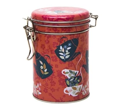 Orange Blossom Retro Vintage Style Round Tea Caddy Coffee Tin