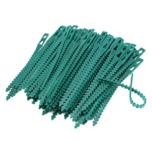 KINGLAKE 100 Pcs 5.1 Inch Flexible Adjustable Plant Ties Plastic Gardening Plant Twist Ties