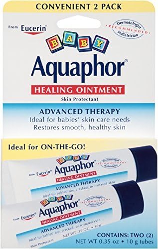 Aquaphor Baby Healing Ointment Diaper Rash and Dry Skin Protectant, .35oz Dual Pack