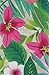 Floral Tropical Forest with Zipper Umbrella Hole Vinyl Flannel Back Tablecloth (70