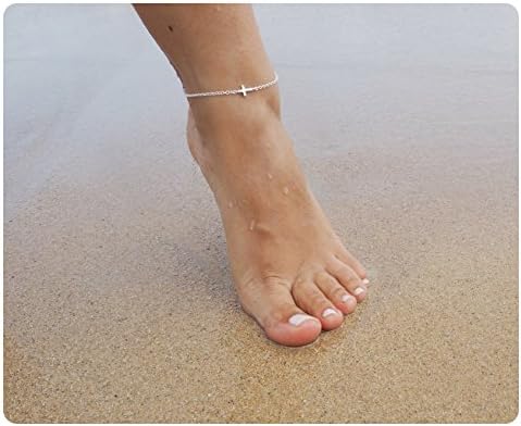 S.J JEWELRY Friendship Gift Handmade Dainty Anklet 14K Gold Plated/Silver Plated Star Lucky Beads Lace Chain Adjustable Foot Chain for Womens