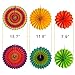 Ohomr Paper Fan Decoration Set of 12 for Wedding Mexican Fiesta Birthday Carnival Kids Christmas Party Color Ceiling Hanging Round Tissue Fans Decor