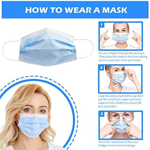 SG SUGU 50 Pcs Disposable 3 Ply Safety Face Mask for Protection With