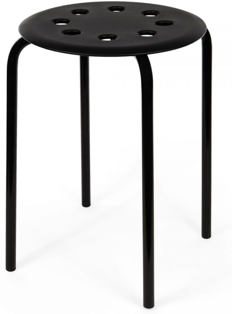 IKEA Marius Stool 45cm Black - Lightweight & Compact Design