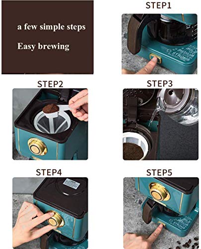 BJLWTQ Filterkaffeemaschine, 650ML Kapazität Kaffeemaschine wählen Kaffeestärke Wiederverwendbare waschbare Filter 600W – Bild 8