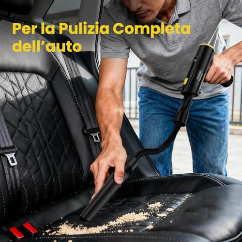 Zynet V5 Wireless Vacuum Cleaner 28000Pa 7 in 1 Portable Car Vacuum Cleaner with Suction/Blowing/Inflating, 60 Min Autonomy, Vacuum Cleaner for Car, Home, Office and Animal Hair