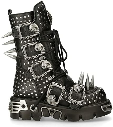 Amazon.com | New Rock NEWROCK 107-S1 Red Skull Devil Black Leather