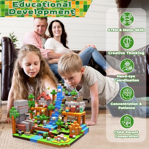 Annexfun 300 PCS Magnetic Blocks - Magnetic Building Blocks, Stacking Magnets for Kids, Sensory Toy for STEM Montessori Sensory Toys for Kids 3+ Boys and Girls Easter Christmas Birthday Gifts