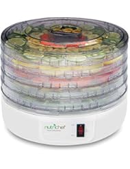 Electric Food Dehydrator Machine, Professional Multi-Tier Kitchen Food Appliances, Meat or Beef Jerky Maker, Fruits and Vegetable Dryer with 5 Stackable Trays, High-Heat Circulations- NutriChef PKFD12
