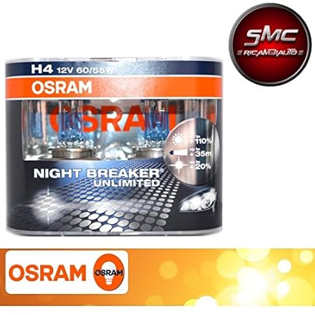 Osram Paar Lampen Auto H4 NIGHT BREAKER UNLIMITED + 110% Licht + 40 Meter + 20%
