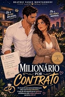 Livro MILIONÁRIO POR CONTRATO: Ele só queria uma esposa de fachada para salvar sua herança bilionária... O que ele não esperava era se apaixonar perdidamente pela médica indomável que jurou odiá-lo!