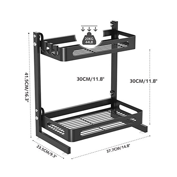 SOLEDI-Spice-Rack-Organiser-for-Countertop-Stainless-Steel-Kitchen-Countertop-Storage-Rack-Sturdy-and-Durable-Maximize-Kitchen-Space-Easy-to-Assemble-2-Tier SOLEDI Spice Rack Organiser for Countertop, Stainless Steel Kitchen Countertop Storage Rack, Sturdy and Durable…
