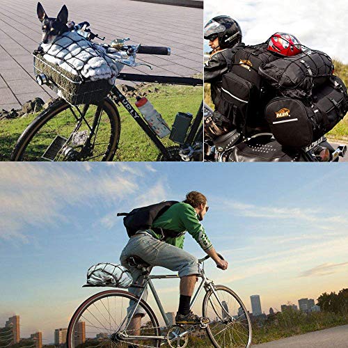 2Pack 15"X15" Motorcycle Cargo Net Featuring 6 Adjustable Hooks & Tight 2"x2" Mesh