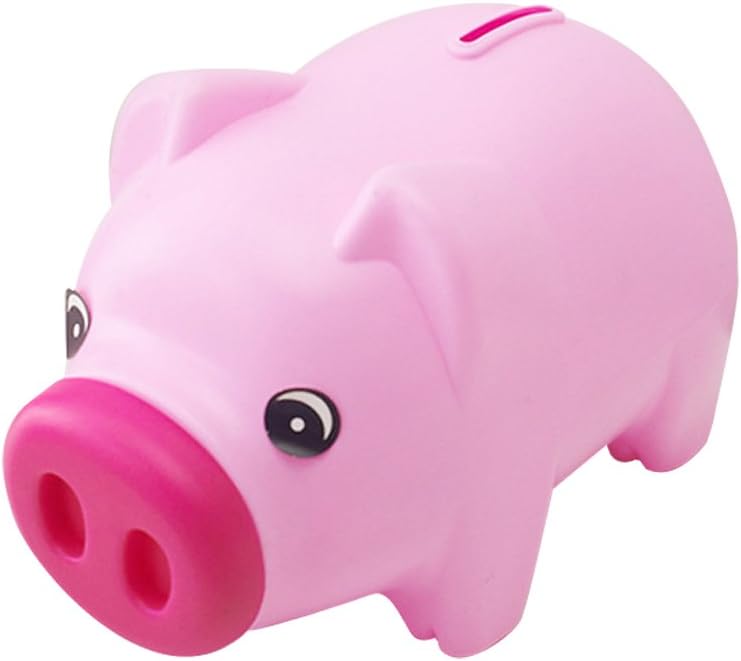 TOYMYTOY Cute Pig Piggy Bank Plastic Coin Savings Pot for