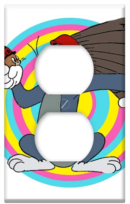 Amazon Co Jp 壁プレートカバー トムとジェリーのイラスト入り 子供用 スケッチ 楽しいレトロ オールド Wall Ou Yszgj4wnjto2 Diy 工具 ガーデン