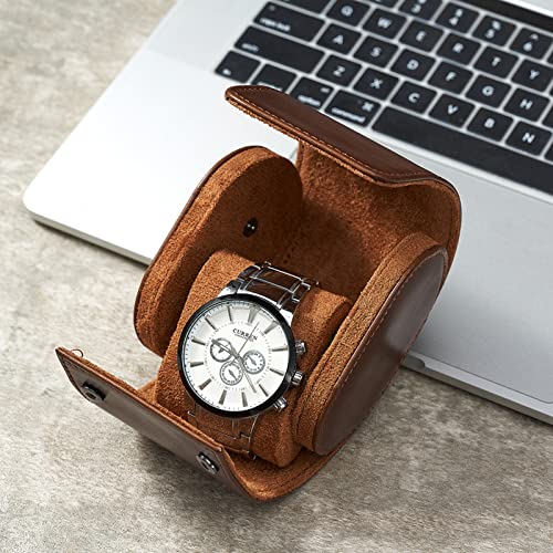 Watch Case for Men-Premium Leather Travel Watch Case with