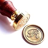 Vooseyhome Initial Letter Alphabet R Wax Seal Stamp with Rosewood Handle