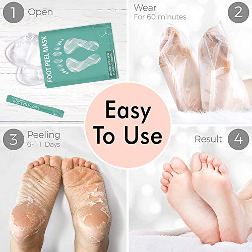 Foot Peel Mask- Deeply Exfoliates and Peels Away the Dead Skin, Cracks & Calluses,repairs rough heels revealing baby soft feet-Pack of 2 Pairs of Plastic Foot Mask for Men and Women (Lavender)