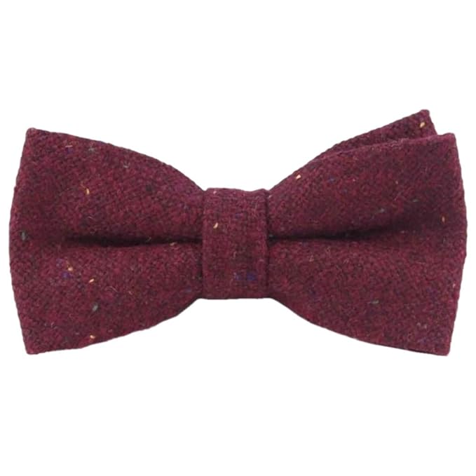 Burgundy Flecked Tweed Pretied Bow Tie Amazon.co.uk Clothing