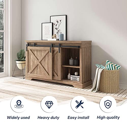 FREDBECK 4 FT Mini Bypass Barn Door Hrdware Kit Small Mini barn Door Hardware Pricepulse