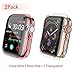 [2-Pack] JULK 44mm Case for Apple Watch New SE 3 (2025) / Series SE / 6/5 / 4 Screen Protector, Overall Protective Soft Case TPU HD Ultra-Thin Cover for iWatch, 1 Rose Pink + 1Transparent