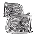 HEADLIGHTSDEPOT Chrome Housing Halogen Headlights Compatible with Toyota Sequoia Tundra Includes Left Driver and Right Passenger Side Headlamps