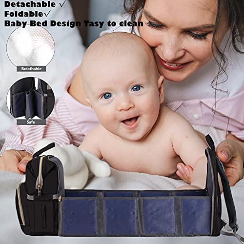 Manrany 3 in 1 Diaper Bag Backpack with Changing Station, Travel