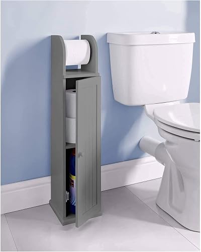 Homme Concept Free Standing Grey Toilet Paper Holder with Shelf