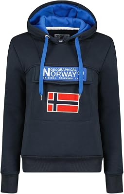 Gadrienama Lady – Damen-Sweatshirt mit Kapuze und Kängurutaschen – Sweatshirt Pullover Langarm Warm – Kapuzenjacke für Damen Frühling Sommer Herbst Winter (Marineblau M), Marine