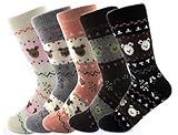 Jiye Womens Merino Ragg Wool Ankle Cubs Socks 5-Pack