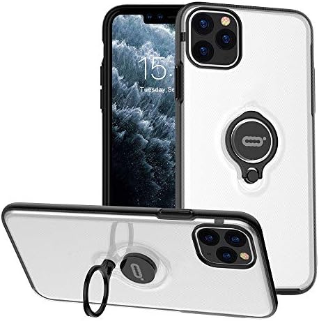 ICONFLANG iPhone 11 Pro Max Case with Ring 6.5 inch, Anti-Scratch Case with 360 Degree Rotation Finger Ring Kickstand Work with Magnetic Car Mount for Apple iPhone 11 Pro Max (2019) - Translucent