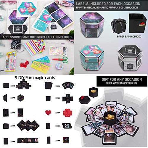 J&K Ink. Explosion Gift Box Hexagon Love Box Photo Album Scrapbook DIY for Brithday Gift Anniversary - //medicalbooks.filipinodoctors.org