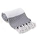 Gute Turkish Towels Bath Beach Hammam Towels, Extra Large Hammam Towel Wrap Pareo Fouta Throw Peshtemal Towel SET of 6 100% Natural Turkish Cotton Foua Blanket Set (Assorted)