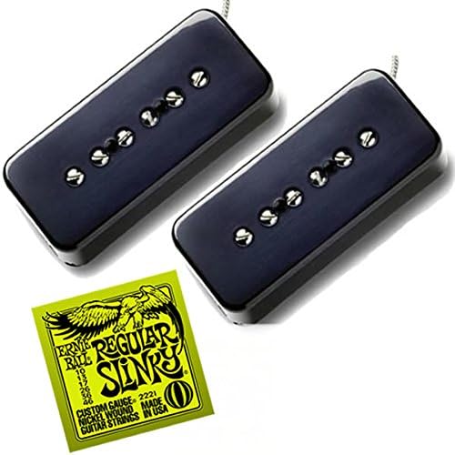 SEYMOUR DUNCAN Antiquity P90 Soapbar Black Pickup Set w/ FREE Ernie Ball Strings