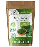Moringa Oleifera Leaf Powder Organic 8oz - 1/2lb. Non GMO multivitamin for metabolism, weight, protein & mood boost â€“ in smoothies & shakes: vegans & vegetarians: iron & amino acids supplements